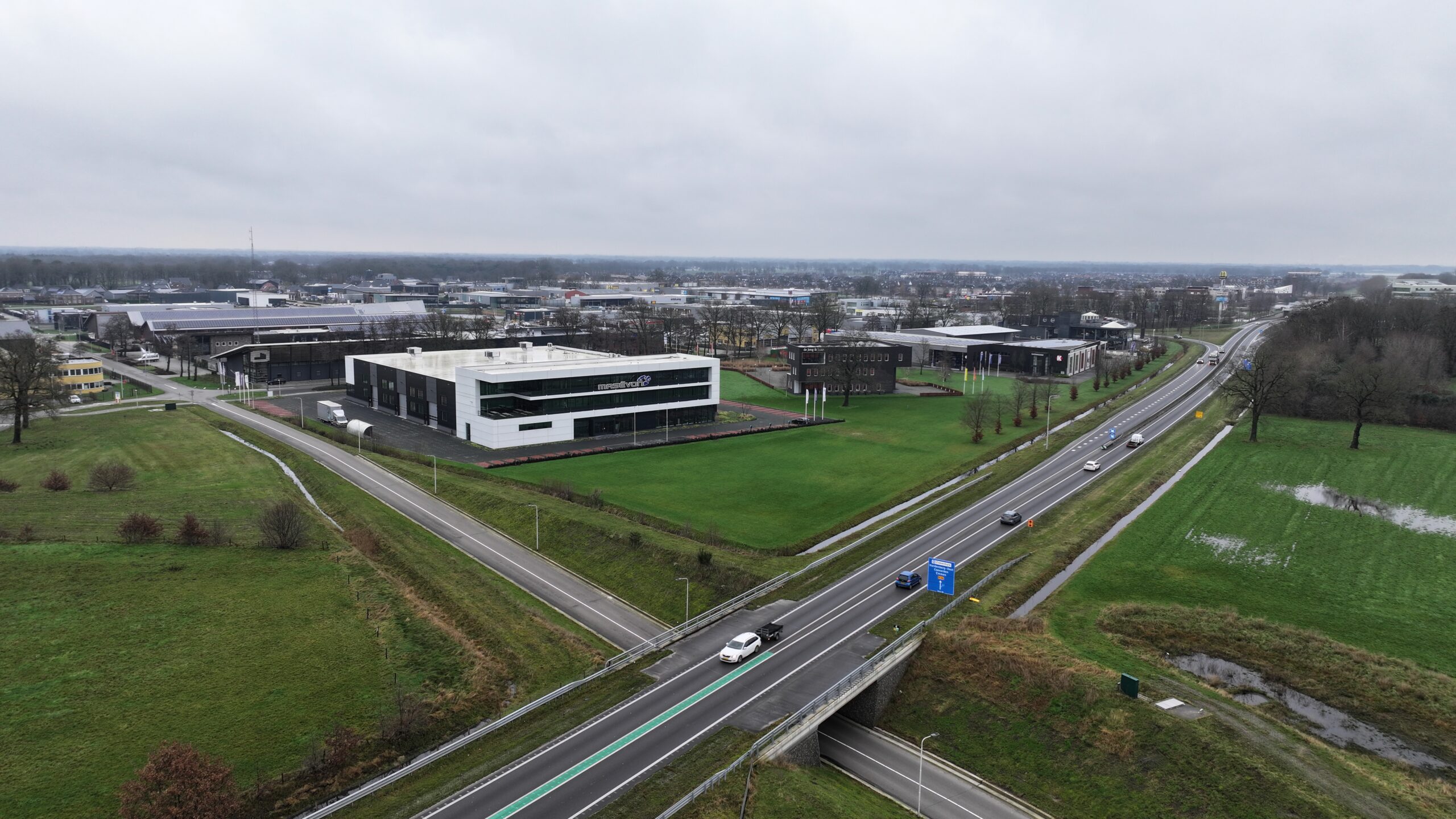 Bedrijventerrein langs de N34 in Hardenberg